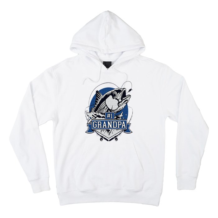 Trendy Number 1 Grandpa Fishing Logo Hoodie