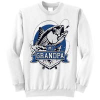 Trendy Number 1 Grandpa Fishing Logo Sweatshirt