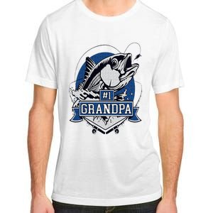 Trendy Number 1 Grandpa Fishing Logo Adult ChromaSoft Performance T-Shirt