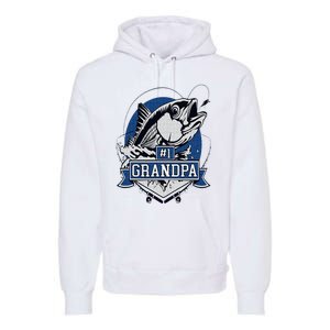 Trendy Number 1 Grandpa Fishing Logo Premium Hoodie