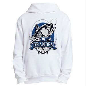 Trendy Number 1 Grandpa Fishing Logo Urban Pullover Hoodie