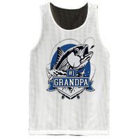 Trendy Number 1 Grandpa Fishing Logo Mesh Reversible Basketball Jersey Tank