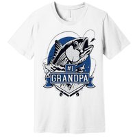 Trendy Number 1 Grandpa Fishing Logo Premium T-Shirt