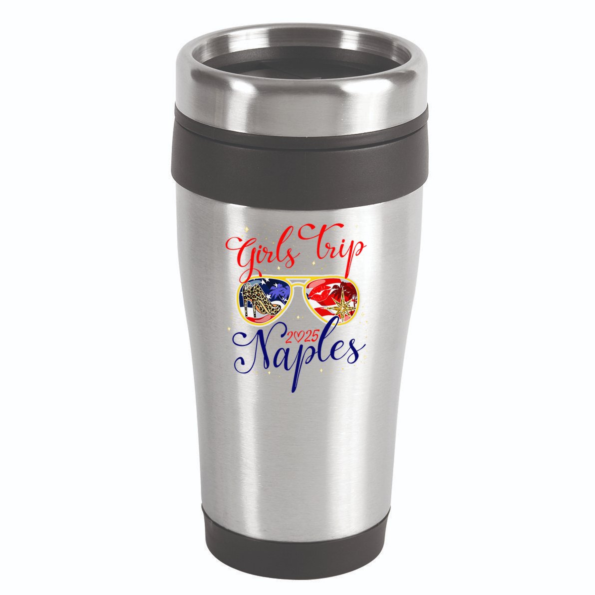 Trip Naples 2025 Weekend Vacation Birthday Squad 16oz Travel Tumbler