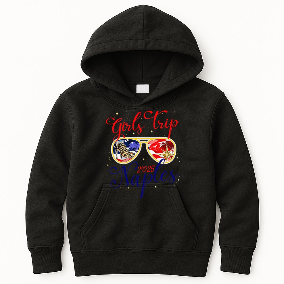 Trip Naples 2025 Weekend Vacation Birthday Squad Kids Hoodie