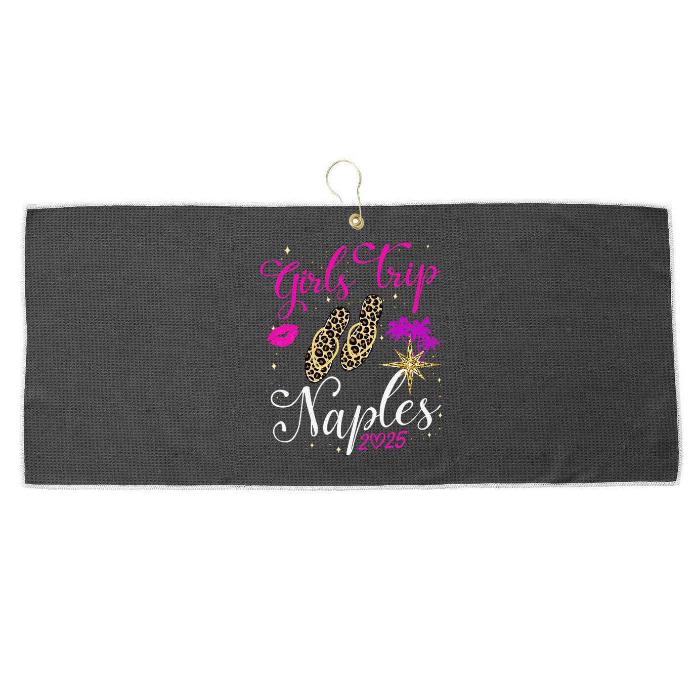 Trip Naples 2025 Weekend Vacation Birthday Squad Large Microfiber Waffle Golf Towel