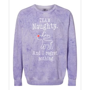 Team Naughty And I Regret Nothing Christmas Reindeer Gift Colorblast Crewneck Sweatshirt