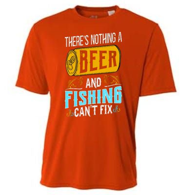 There's Nothing A Beer And Fishing Can't Fix Cooling Performance Crew T-Shirt