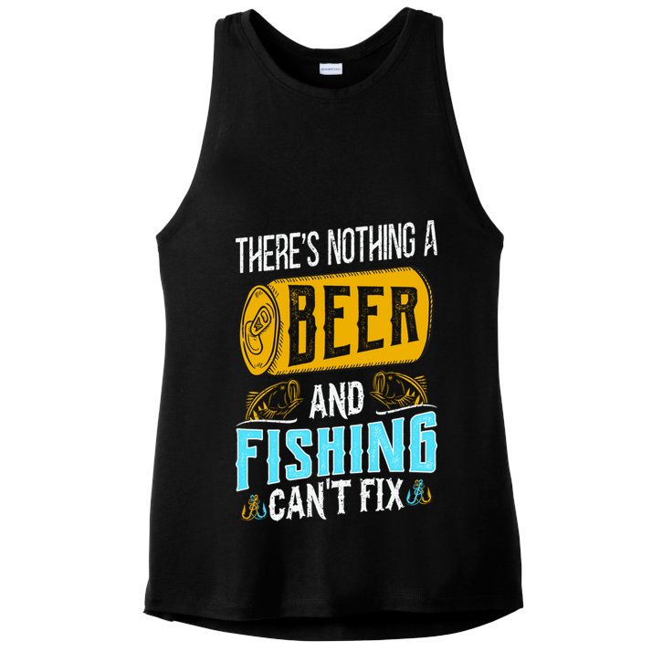 There's Nothing A Beer And Fishing Can't Fix Ladies PosiCharge Tri-Blend Wicking Tank