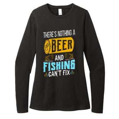 There's Nothing A Beer And Fishing Can't Fix Womens CVC Long Sleeve Shirt