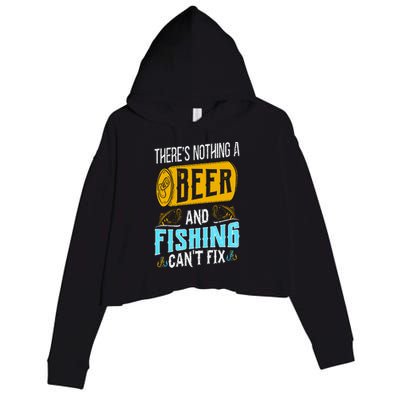 There's Nothing A Beer And Fishing Can't Fix Crop Fleece Hoodie