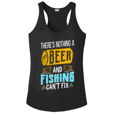 There's Nothing A Beer And Fishing Can't Fix Ladies PosiCharge Competitor Racerback Tank