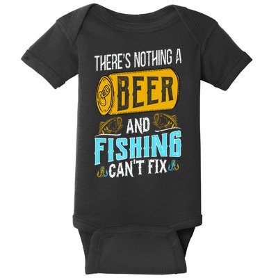 There's Nothing A Beer And Fishing Can't Fix Baby Bodysuit