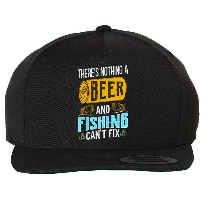 There's Nothing A Beer And Fishing Can't Fix Wool Snapback Cap