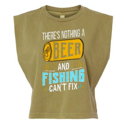 There's Nothing A Beer And Fishing Can't Fix Garment-Dyed Women's Muscle Tee