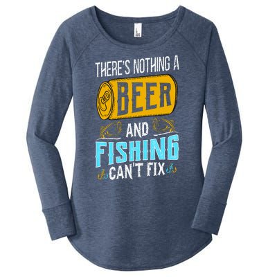 There's Nothing A Beer And Fishing Can't Fix Women's Perfect Tri Tunic Long Sleeve Shirt