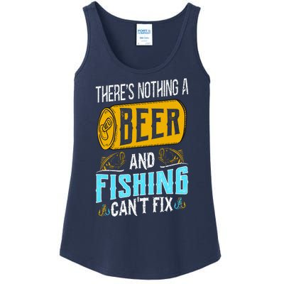 There's Nothing A Beer And Fishing Can't Fix Ladies Essential Tank