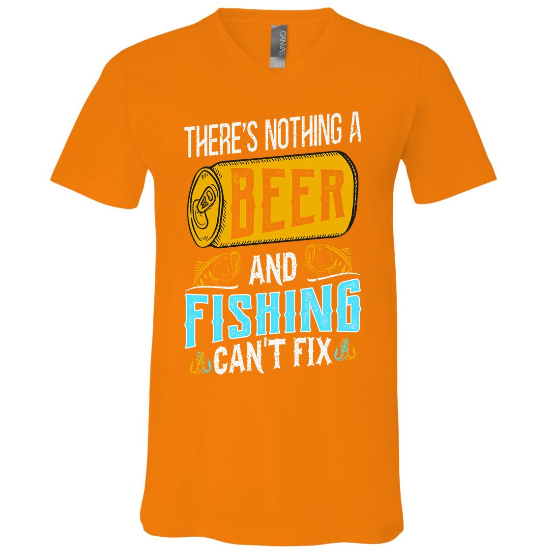 There's Nothing A Beer And Fishing Can't Fix V-Neck T-Shirt