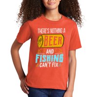 There's Nothing A Beer And Fishing Can't Fix Kids T-Shirt