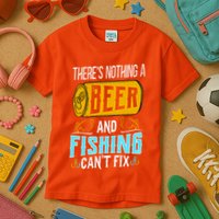 There's Nothing A Beer And Fishing Can't Fix Kids T-Shirt