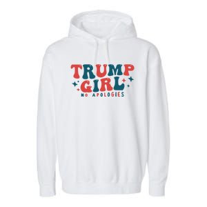 Trump No Apologies Patriotic American Election 2024 Gift Garment-Dyed Fleece Hoodie