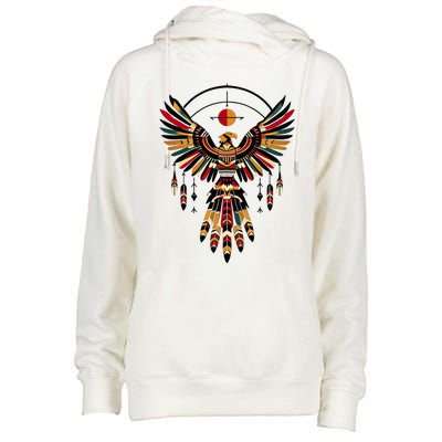 Thunderbird Native American Tribal Art Womens Funnel Neck Pullover Hood