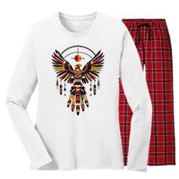 Thunderbird Native American Tribal Art Women's Long Sleeve Flannel Pajama Set 