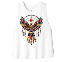 Thunderbird Native American Tribal Art Women's Racerback Cropped Tank