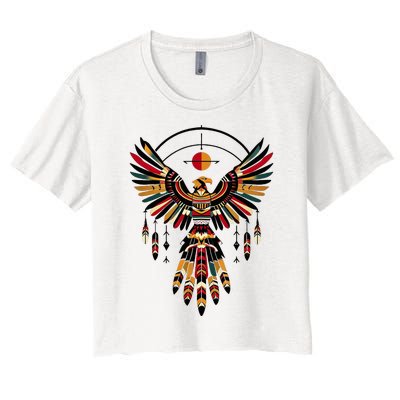 Thunderbird Native American Tribal Art Women's Crop Top Tee