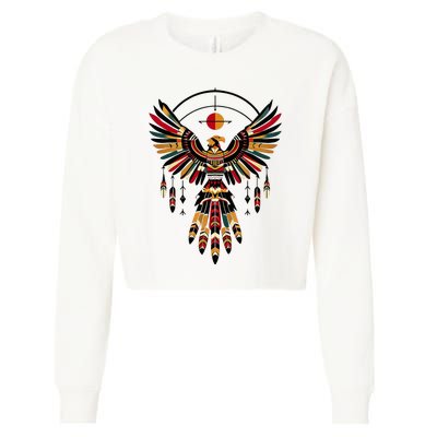 Thunderbird Native American Tribal Art Cropped Pullover Crew