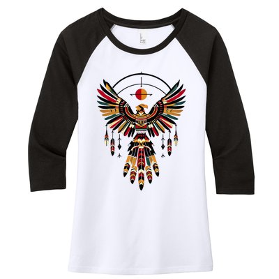 Thunderbird Native American Tribal Art Women's Tri-Blend 3/4-Sleeve Raglan Shirt