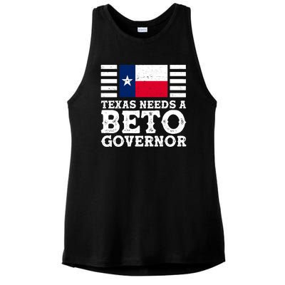 Texas Needs A Governor Beto O'Rourke Ladies PosiCharge Tri-Blend Wicking Tank