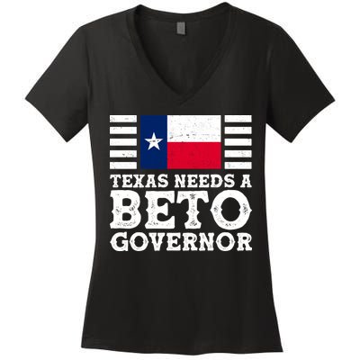 Texas Needs A Governor Beto O'Rourke Women's V-Neck T-Shirt