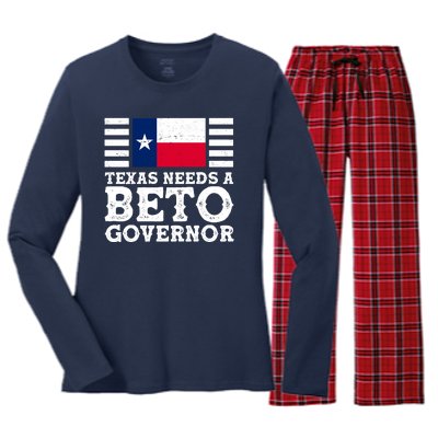 Texas Needs A Governor Beto O'Rourke Women's Long Sleeve Flannel Pajama Set 