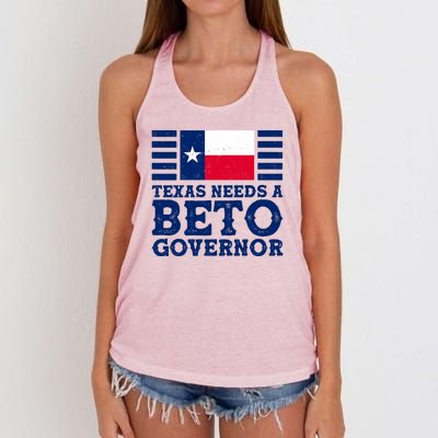 Texas Needs A Governor Beto O'Rourke Women's Knotted Racerback Tank