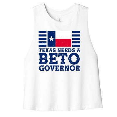 Texas Needs A Governor Beto O'Rourke Women's Racerback Cropped Tank