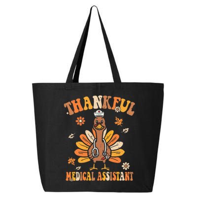 Thankful Nurse Assistant Groovy Thanksgiving Turkey Design 25L Jumbo Tote