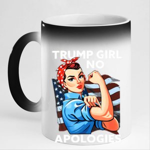 Trump No Apologies Patriotic American Gift 11oz Black Color Changing Mug