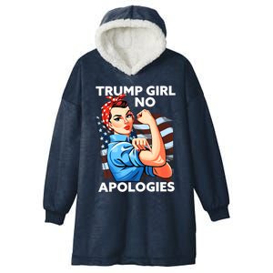 Trump No Apologies Patriotic American Gift Hooded Wearable Blanket