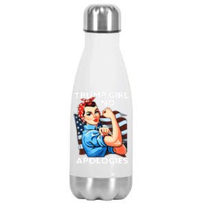 Trump No Apologies Patriotic American Gift Stainless Steel Insulated Water Bottle