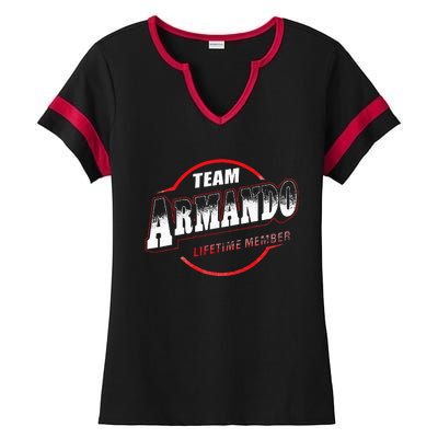 Team Name Armando Lifetime Member Last Name Ladies Halftime Notch Neck Tee