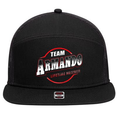 Team Name Armando Lifetime Member Last Name 7 Panel Mesh Trucker Snapback Hat