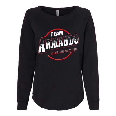 Team Name Armando Lifetime Member Last Name Womens California Wash Sweatshirt