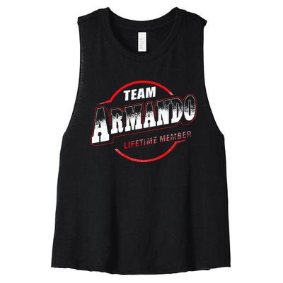 Team Name Armando Lifetime Member Last Name Women's Racerback Cropped Tank