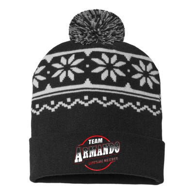 Team Name Armando Lifetime Member Last Name USA-Made Snowflake Beanie