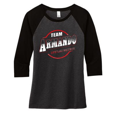 Team Name Armando Lifetime Member Last Name Women's Tri-Blend 3/4-Sleeve Raglan Shirt