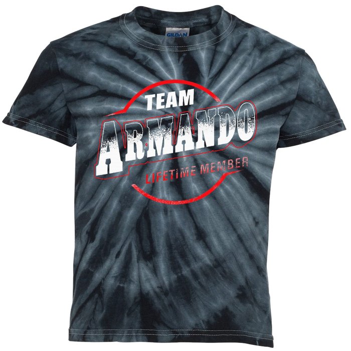 Team Name Armando Lifetime Member Last Name Kids Tie-Dye T-Shirt