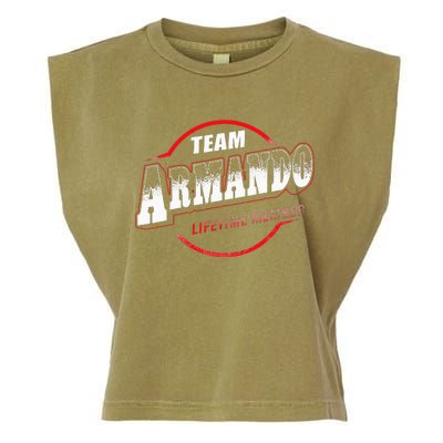 Team Name Armando Lifetime Member Last Name Garment-Dyed Women's Muscle Tee