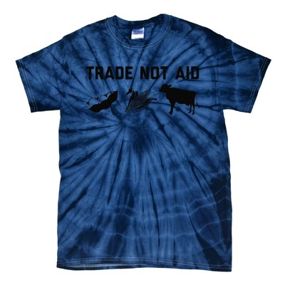 Trade Not Aid Farmer Political Tie-Dye T-Shirt