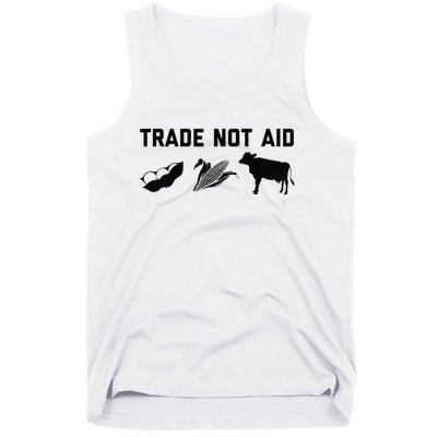 Trade Not Aid Farmer Political Tank Top